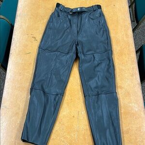 Women’s Vintage First Gear Black Leather Motorcycle Pants, Size 10, EUC!